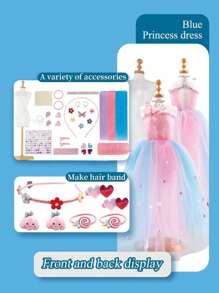 378 件全新 DIY 手工娃娃衣服设计材料套件，女孩制作衣服和配饰的工艺用品，审美发展和动手能力培养，生日/节日礼物 - 彩色 - 查看 10