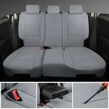 GXT Custom Fit Seat Covers For Tiguan L 2018 2019 2020 2021 2022 2023, Faux Leather Water-Resistant Seat Cushion, Custom Car Seat Protector Full Set (Grey)(Applicable To Fuel Vehicles) - 5 Seats In Total (two Seats In the Front Row + Three Seats In the Back Row) - View 3