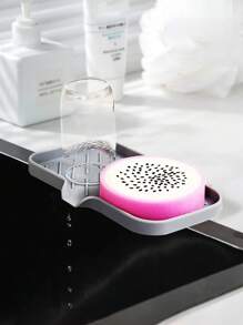 1/2 piezas Felpudo para grifos de cocina - Protector antideslizante de silicona con soporte para esponja de secado rápido - Perfecto para cocina y baño, felpudo de drenaje esencial para grifos
