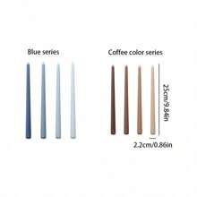 4pcs 10-Inch/25cm Paper Wrapped Taper Candles With Gradient Iridescent Green Color, Romantic Wedding & Party Dinner Decor, Smokeless Long Burning Dripless Candles With Long Stems, Gift Packaging,Room Decor,Gifts Home Decor Christmas Decorations Room Decor Christmas, Christmas Gifts - Multicolor - View 10