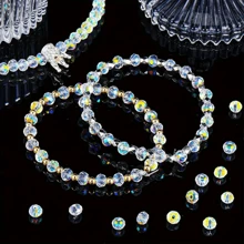 30pcs Elegant Faceted Crystal Glass Beads, Multicolor Iridescent - Ideal For DIY Bracelets, Necklaces & Pendants Jewelry Making Supplies, Glass Beads, Pendant