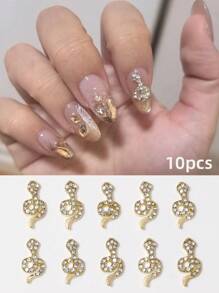 10 件蛇形指甲饰合金蛇形指甲饰指甲饰品配件蛇形指甲饰美甲装饰用品指甲美甲宝石