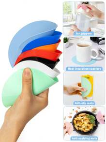 1pc/5pcs Jar Opener Gripper Pads, Silicone Jar Grippers, Can Opening Assist Pads, Silicone Bottle Opener, Can Opener, Lider, Clamp Pads, Multi-Function Jar Opener - Multicolor - View 12