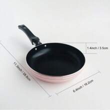 Mini 16cm Aluminum Non-Stick Frying Pan, Lightweight & Fast Heating, Suitable For Single Serving Cooking On Gas Stove - Pink - View 2