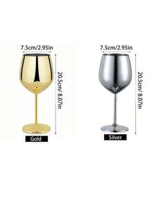 1 pieza Vaso de pie alto de acero inoxidable con color dorado, vaso creativo de metal, copa de champán de metal, vaso irrompible, apto para diversas ocasiones de fiesta