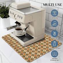 1pc Coffee Mat - Hide Stain Absorbent Rubber Backing Quick Dry Mat For Kitchen Counter Coffee Bar Accessories Dish Drying Mat For Coffee Maker Coffee Maker Coffee Pot Espresso Maker