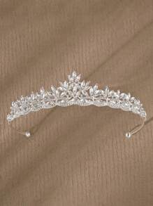 1 Simple Atmosphere Crown Headdress, Crystal Headband, Princess Birthday Party Crown Accessories, Hair Accessories, New Year Headdress