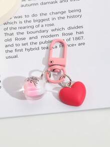 1pc Multi-Color Keychain, Acrylic Heart-Shaped Glow-In-The-Dark Bicolor Coffee Cup Bag Car Decor Pendant