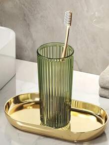 奢华透明直筒杯条纹漱口杯牙刷杯学生宿舍杯情侣简约水杯家居浴室装饰秋季装饰返校