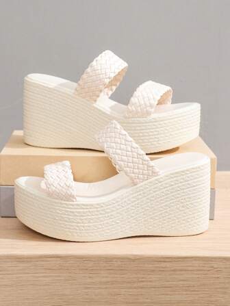 Women's High Waterproof Retro Rope Platform Wedge Sandals