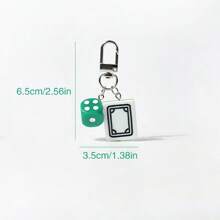 1pc Creative Mahjong Charm Pendant, Simple Backpack Key Chain Decoration, Gift, Daily Accessories, Student Supplies, Chinese Style