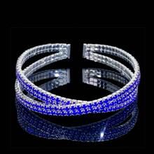 1pc Luxurious Intersected Synthetic Zirconia Bracelet, High-End Accessory Suitable For Gift, Daily Wear, Party, Wedding Occasions - Silver-red - View 23