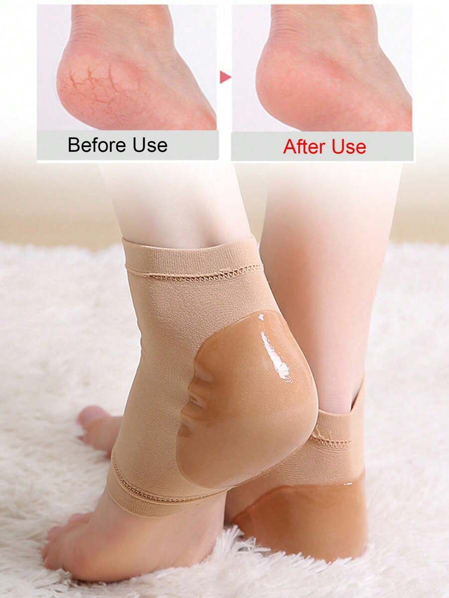 Heel Moisturizing Sleeves, Silicone Anti-Crack Socks, 1 Pair Heel Skin Moisturizing Cover Exfoliating Soften Heel Cover Heel Support For SPA Sock For Men Or Women Foot Care, Dry Feet, Dead Skin
