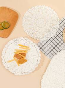 48pcs/Set Hollow Out Baking Dessert Parchment Paper, Brown Round Cupcake Paper Mat For Kitchen Air Fryer Kitchen Air Fryer Liners Air Fryer Paper Airfryer Air Frier - Khaki - View 9