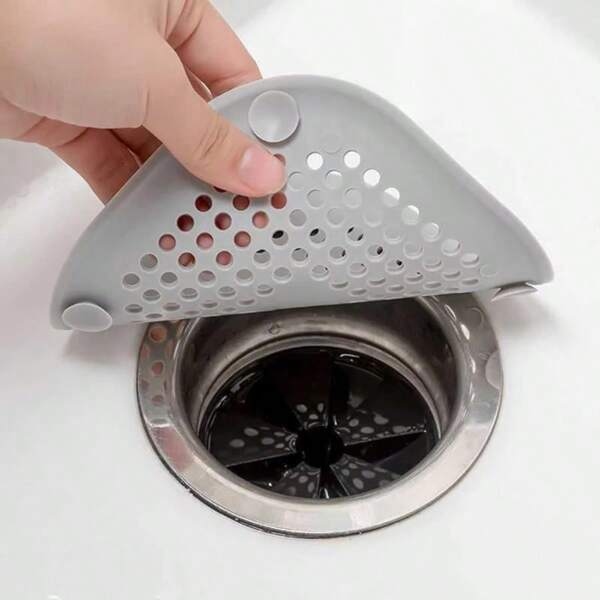 Hair Drain Catcher - Square Drain Cover For Shower, Silicone Hair Stopper With Suction Cup, Easy Installation, Suitable For Bathroom, Bathtub, Kitchen, 1 Pack & 2 Packs (Grey & White) Bathroom Decor Summer Back To School