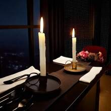 1pc Elegant Iron Candle Holder - Floor Standing, Creative Gold And Black Metal Decorative Candle Holder, Suitable For Easter, Weddings And Everyday Use, To Create A Warm Home Atmosphere