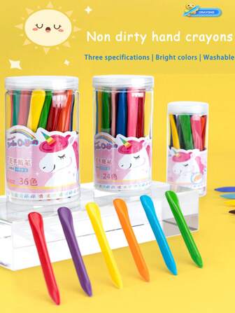 Kinderkleurpotloden die niet vlekken - uitwasbare plastic kinderkleurpotloden in de kleuren 12, 24 en 36. Deze kleurpotloden zijn kleurbenodigdheden en vormen een perfect kleurcadeau voor kinderen. Terug naar school
