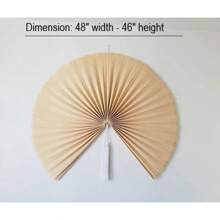 Wall Decor,Japanese Wall Fan Decor,Large Bamboo Fan Wall Art For Boho Hanging Headboard,Decorative Folding Fan For Over Bed Decorations,Large Wall Dcor (Ivory, 48inch) - Màu xám đen - Xem 9