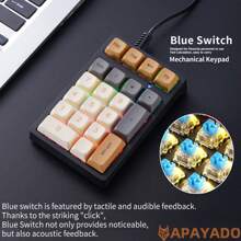 21 Keys Mini Pc Business Numeric Wired Mechanical Keyboard RGB PBT Laptop Keycaps Keypad ForTreasury/Accounting/Finance APAYADO - Multicolor - View 7