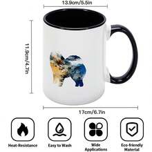 Funny Dog Puppy Black White Ceramic Coffee Mug 11oz Samoyed Dog Silhouette Colorful Ink Coffee Cup Humorous Tea Milk Juice Mug Novelty Dog Gifts For Colleagues Girl Boy Classmate Teacher Kids11oz Ceramic Coffee Mug - Valentine's Day, Birthday,Woman's Day Gift, Easter Day Gift Idea For Dad Mom Friends Girlfriend Boyfriend - Style-12 - View 6