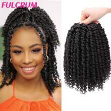 FULCRUM 6-24 Inch Passion Twist Crochet Hair Pre-Twisted Passion Twist Hair Pre-Looped Bohemian Crochet Braids Natural Black Synthetic Hair Extensions For Women & Girls