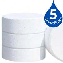 Clorador + 1 kg Cloro Pastilha para Piscina - 5 Pastilhas de 200g + Dosador de Cloro Flutuante - Azul - Visão 2