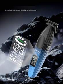 Kemei KM-1669 New Hair Trimmer Professional Electric T-Blade Clipper With Charging Base Type-C 9000RPM High Speed 0mm Zero Gaped Carving Clipper For Men Beard Hair Trimmer Barber Use Men's Birthday Gift For Men