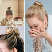 1 对面包扭甜甜圈发型设计工具，黑色蘑菇头卷发器，适合蓬松和球形发型 - 彩色 - 查看 6