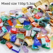 150g/5,3oz Azulejos de Mosaico de Vidro de Tamanhos Mistos, Suprimentos DIY para Projetos Artísticos, Acessórios de Artesanato de Decoração Doméstica, Suprimentos de Vidro