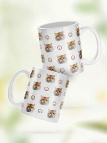 1 pieza Taza personalizada de 11 oz/350 ml con cara de gato, taza personalizada con cara de mascota - Taza para mascotas personalizada para amantes de los gatos, regalo para mamá y papá de gatos, decoración del hogar para el Día de San Valentín, regalo de San Valentín único para ella, regalo para colegas, taza personalizada con foto para dueños de gatos, regalo perfecto para amantes de los gatos