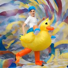 Adult Inflatable Duck Costume, Unisex Inflatable Costume, Ride-On Duck Costume, Fun Halloween Inflatable Duck Costume - Yellow - View 2