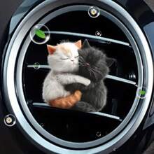 可爱小猫汽车空调出风口扩散器 亚克力汽车出风口装饰夹 配两片香薰片 无味+随机香味 汽车清新剂 汽车内饰 - 均碼 - 查看 9