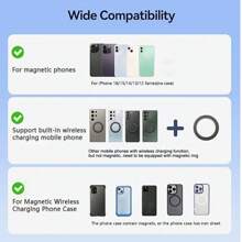 Cargador inalámbrico magnético para automóvil de 15W (Máx) de carga rápida, con potente atracción magnética, específicamente compatible con las series iPhone 16/15/14/13/12, un imprescindible para conductores