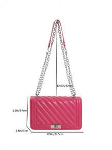 Fashionable Women's Minimalist Stylish Shoulder Bag, High-Quality Material Crossbody Flap Chain Bag