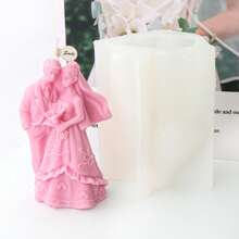 Wedding Bride Groom Aromatic Candle Silicone Mold Couple Statue Resin Mold Lover Valentine's Day Wedding Decoration Mold Handmade Gift - White - View 6