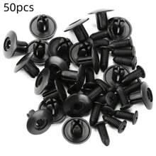 [50/100 pièces Rivets de fixation] 50/100 pièces Rivets de fixation en plastique, agrafes automobiles pour l'intérieur/l'extérieur/le coffre, vis à installation rapide pour le pare-chocs et les ailes, écrous industriels, couvrant le filetage complet