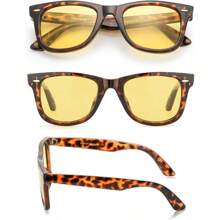 HYCHIC Night-Driving Anti Glare Glasses Yellow Polarized Lens For Foggy/Rainy/Cloudy/Nighttime - UV Protection - 豹紋鏡框/黃色鏡片 - 查看 5