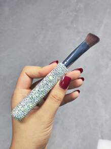1 Pc Multi-Function Makeup Brush - Premium Crystal Triangle Highlighter Brush For Brightening Tear Troughs, Face Contour, Nose Shading, Concealing, Delicate & Portable, Soft Bristles