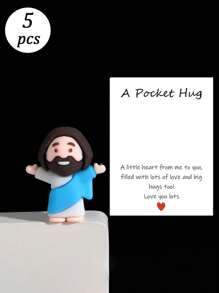 Creative Cute Silicone Mini Jesus Figurine Decor, Can Be Used As , Pocket Hugs, Positive Energy Holiday Gift Mother's Day Graduation