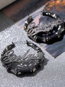 Damskie kolczyki z bambusa na zamówienie Klasyczne przesadzone spersonalizowane duże okrągłe kolczyki ze stali nierdzewnej Męskie 5 mm łańcuszek kubański Gruby łańcuszek Wisiorek w kształcie serca Zestaw biżuterii dla pary Prezent świąteczny dla rodziny, Czarny, Stylowy, Kolorowy, Vintage, Hipster, Prosty, Y2k, Moda z lat 2000., Gotycki, Punk, Niestandardowy, Spersonalizowany, Unikalny, Idealne prezenty dla niego, Idealne prezenty dla niej, Jej, Chłopaka, Dziewczyny, Taty, Mamy, Rodziny, Przyjaciół, Na rocznice, Na urodziny, Na ukończenie szkoły, Na bal maturalny, Na imprezę, Biżuteria damska