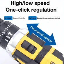 1 Set Of SUBY Cordless Impact Drill, 3 Function Electric Screwdriver With 2*21V Battery +24 Luxury Accessories - Yellow - View 8