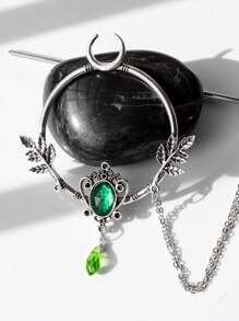 1件金属森林华丽皇冠发簪新月昆虫发夹装饰发髻发髻器发髻发饰发夹，学习用品，美发配件