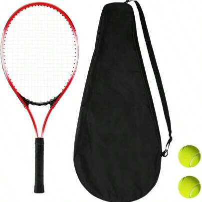 27" Adult Tennis Rackets Set Of 2 Tennis Balls, 1 Racquets And 1 Carrying Bag Outdoor Recreational Sport Game