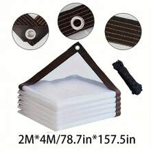 1 Piece Of Transparent Colorless Rainproof Oilcloth, Encrypted Grommets, Tear Resistant Drawstrings, Windproof, Dustproof, Waterproof, And Snow Resistant. Garden Rain Cover, Courtyard Fence, Camping Outdoor Tent Cover, Porch Canopy, Perfect For Terraces, Gardens, Chicken Coops, Pigsties, And Camping - Multicolor - View 24
