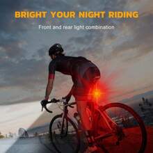 NetHong LED Waterproof Bike Light Set Bicycle Torch Front And Rear Rechargeable USB Lamp - Black - View 2