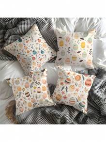 4 件套复活节系列短毛绒枕套、长枕沙发垫套 - 彩色 - 查看 4