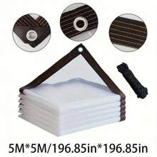 1 Piece Of Transparent Colorless Rainproof Oilcloth, Encrypted Grommets, Tear Resistant Drawstrings, Windproof, Dustproof, Waterproof, And Snow Resistant. Garden Rain Cover, Courtyard Fence, Camping Outdoor Tent Cover, Porch Canopy, Perfect For Terraces, Gardens, Chicken Coops, Pigsties, And Camping - Multicolor - View 22