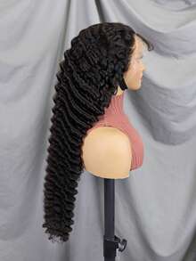 34 英寸折扣女士深波浪蕾丝前假发 - 13x4 卷发真人发，适合年轻人，密度 150% 8-34 英寸