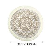 1/4/6/8 piezas Manteles individuales redondos tejidos de 15" con flecos, estilo bohemio resistentes al calor para mesa de comedor, boda, fiesta, decoración adecuada para reuniones familiares en interiores y exteriores, decoración minimalista para el comedor, protección de la vajilla, regalo para fiestas