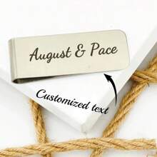 Ví cá nhân độc đáo, Quà tặng cho chồng, Quà tặng cho phù rể, Quà tặng kỷ niệm cho cha, Ví kẹp tiền bằng kim loại, Ví kim loại có tên hoặc văn bản tùy chỉnh, Ví khắc tùy chỉnh - Bạc - Xem 5